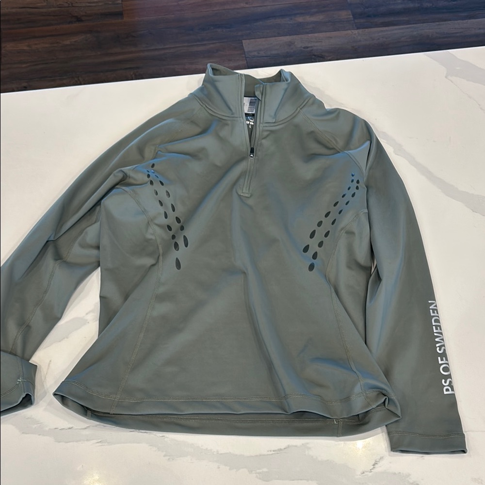 Sage Tiffany Quarter-Zip Long Sleeve Exercise Shirt